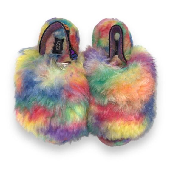 UGG Fluff Yeah "Pride" Slip-on Sandals Multicolor 1131770 Women's 6 - Picture 8 of 10